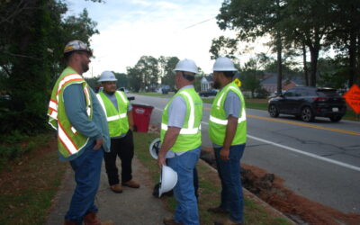 Southern Pipeline employees in daily morning meeting